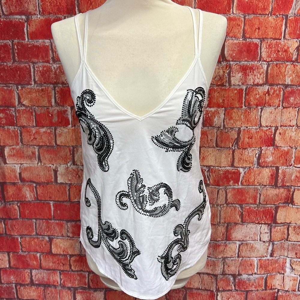 Express Semi-Sheer Paisley Sequined‎ Camisole